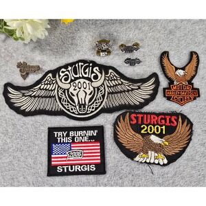 Harley-Davidson Sturgis 1999-2019 Motorcycle Rally Patches and Pins Lot of 8